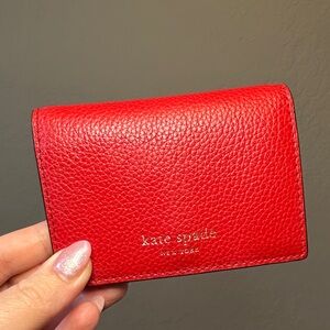 Kate Spade Red Eva Accordion Card Holder/Wallet EUC